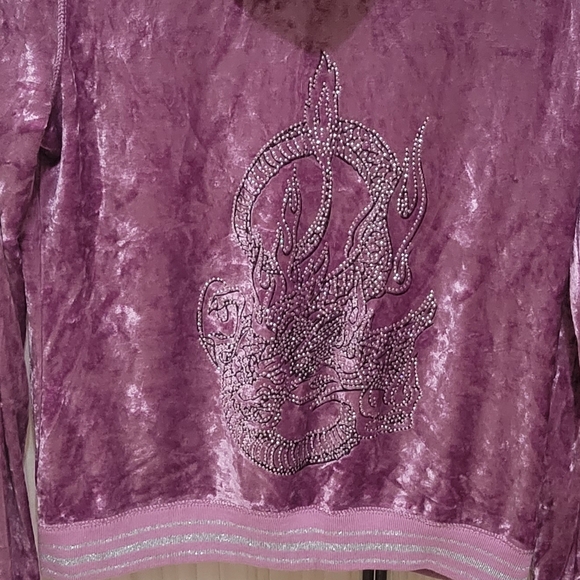 BCBGMAXAZRIA RHINESTONES  VELOUR  TRACK SUIT. - Picture 13 of 13